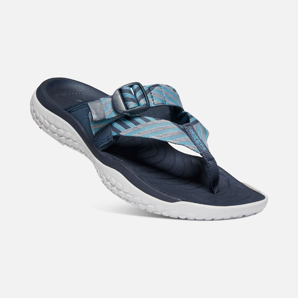 Chanclas Keen Mexico Azul Marino/Blancos - Mujer Solr Toe Post Sandal - JK9687413